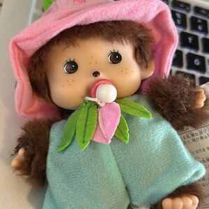 peach monchhichi plushie doll fruit adventure series collectible stuff toy plush